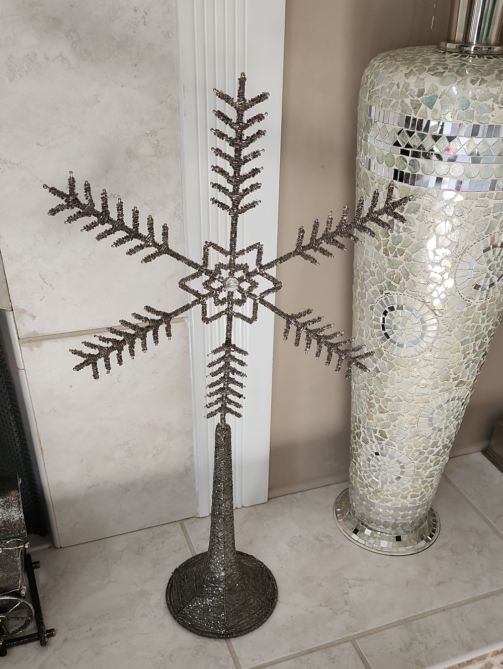 🎁🌟 BATH & BODY WORKS SILVER SPARKLY SNOWFLAKE DECOR 🌟🎁